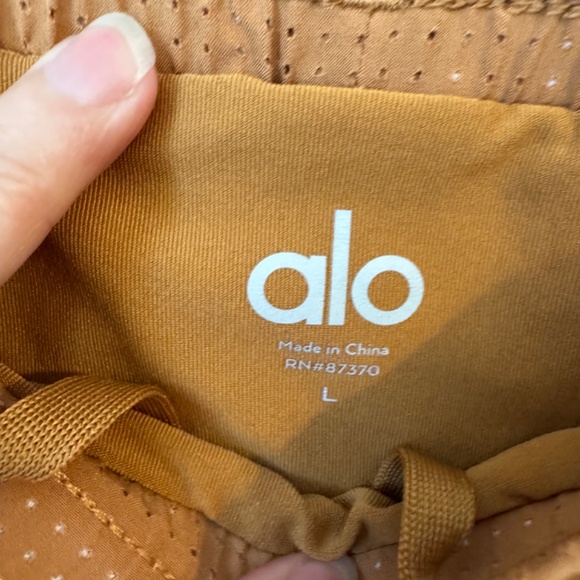 ALO Yoga Men's Athletic Shorts in Mustard - Picture 5 of 7
